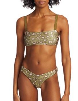 Carnaby Two-Piece Leopard-Print Bandeau Bikini Set