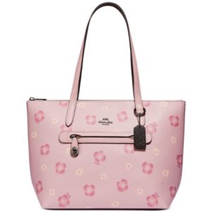 Taylor Pansy Print Leather Tote